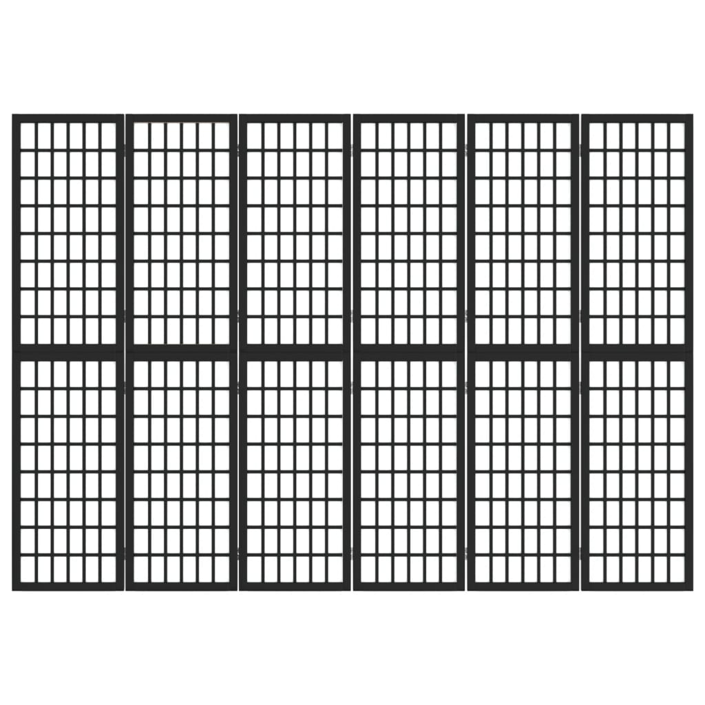 vidaXL Παραβάν Ιαπωνικού Στιλ με 6 Πάνελ Πτυσσόμενο Μαύρο 240x170 εκ.