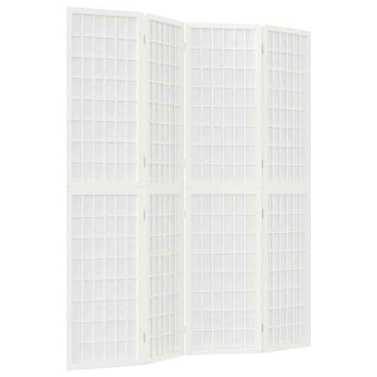 vidaXL Παραβάν Ιαπωνικού Στιλ με 4 Πάνελ Πτυσσόμενο Λευκό 160x170 εκ.
