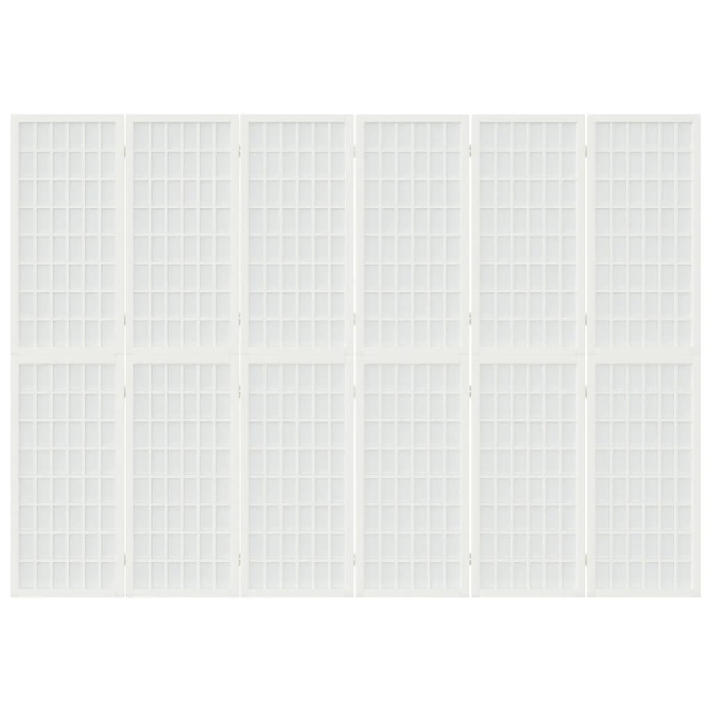 vidaXL Παραβάν Ιαπωνικού Στιλ με 6 Πάνελ Πτυσσόμενο Λευκό 240x170 εκ.
