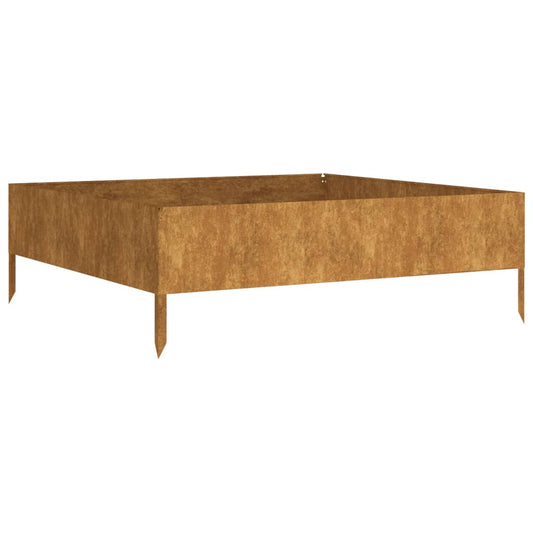 vidaXL Ζαρντινιέρα 100 x 100 x 33,5 εκ. από Ατσάλι Σκληρυθέν στον Αέρα