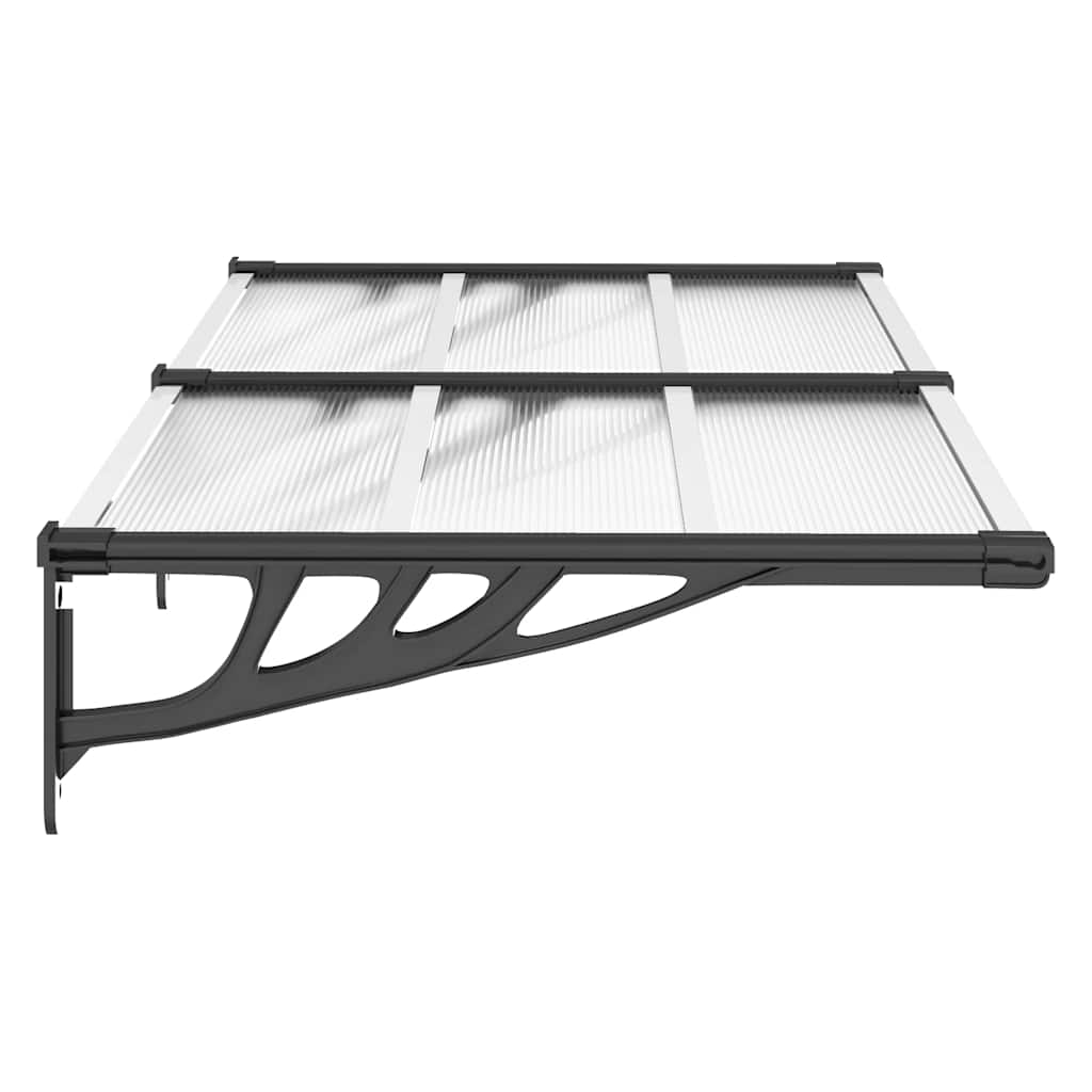 vidaXL Στέγαστρο Πόρτας Μαύρο & Διαφανές 152,5x90 εκ από Πολυκαρβονικό
