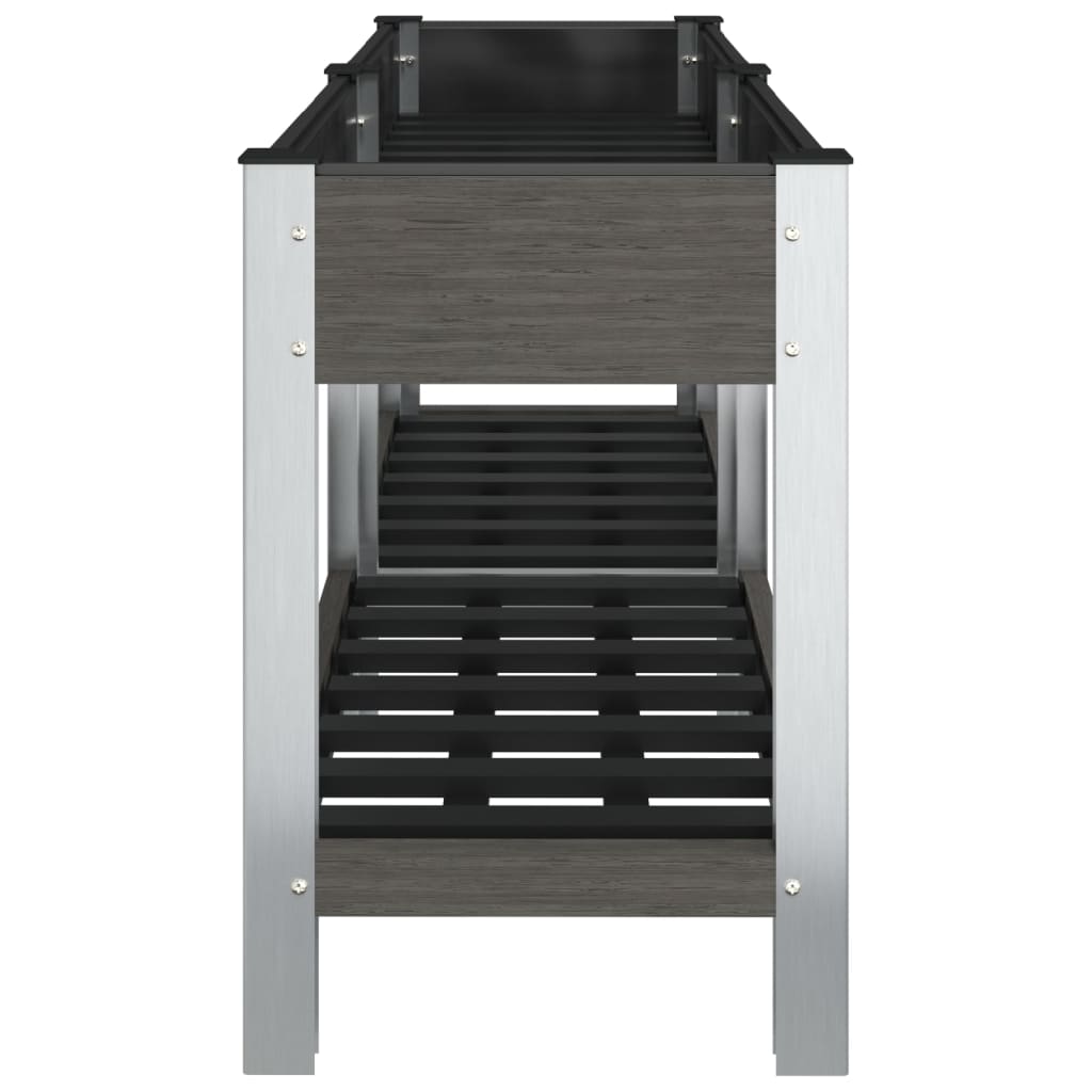 vidaXL Ζαρντινιέρα Κήπου Υπερυψωμένη με Ράφι Γκρι 175x50x75 εκ από WPC