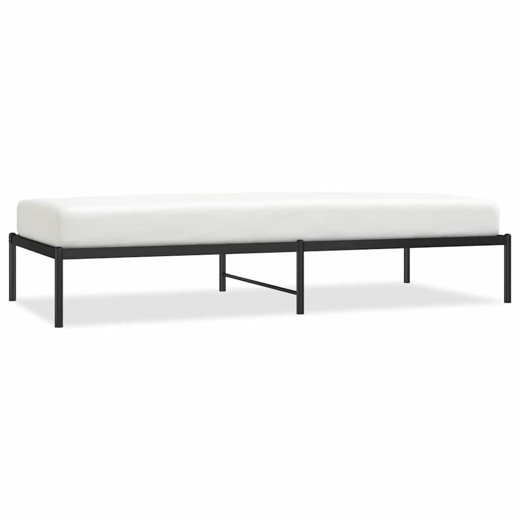 vidaXL Μεταλλικό πλαίσιο κρεβατιού Μαύρο 90x200 cm