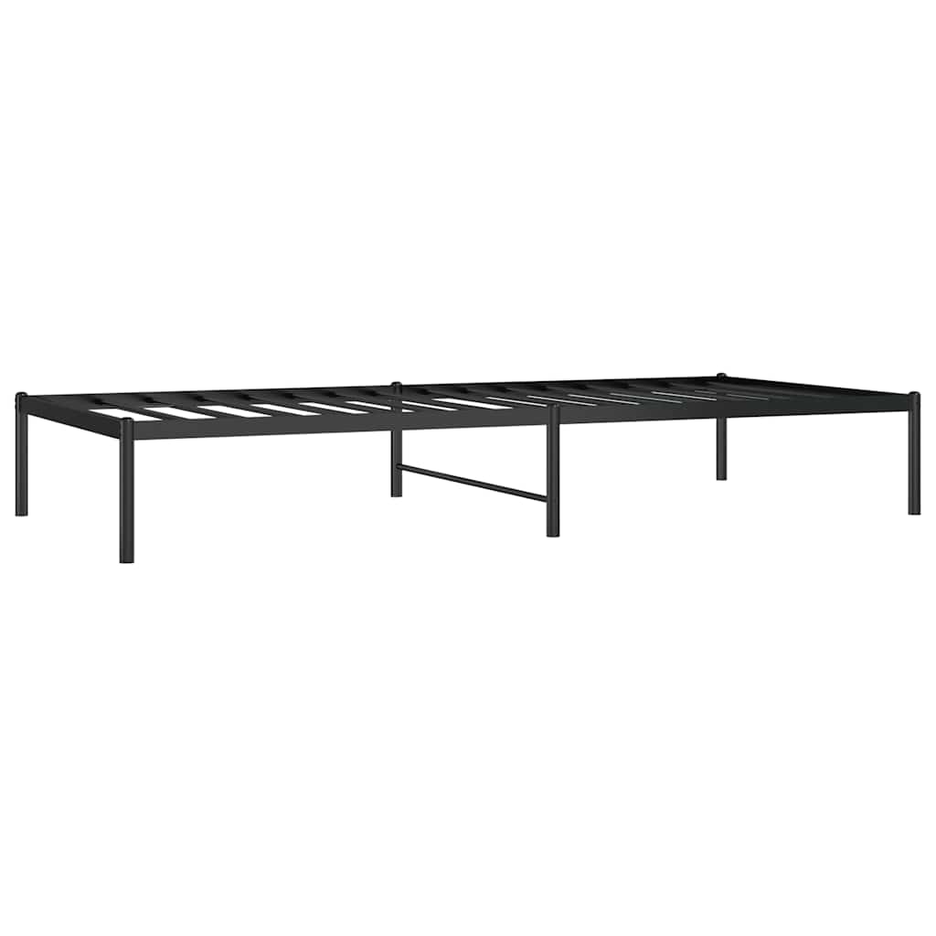 vidaXL Μεταλλικό πλαίσιο κρεβατιού Μαύρο 90x200 cm