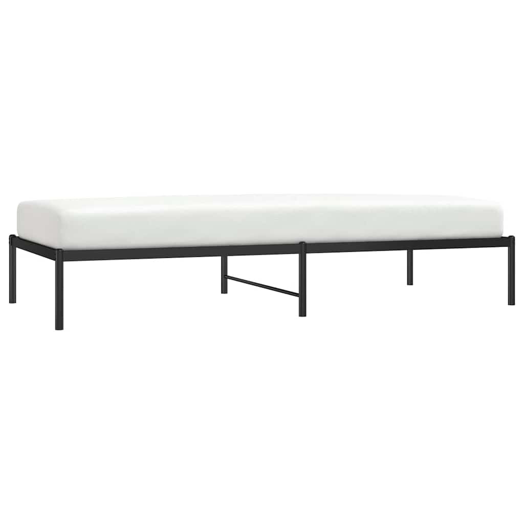 vidaXL Μεταλλικό πλαίσιο κρεβατιού Μαύρο 90x200 cm