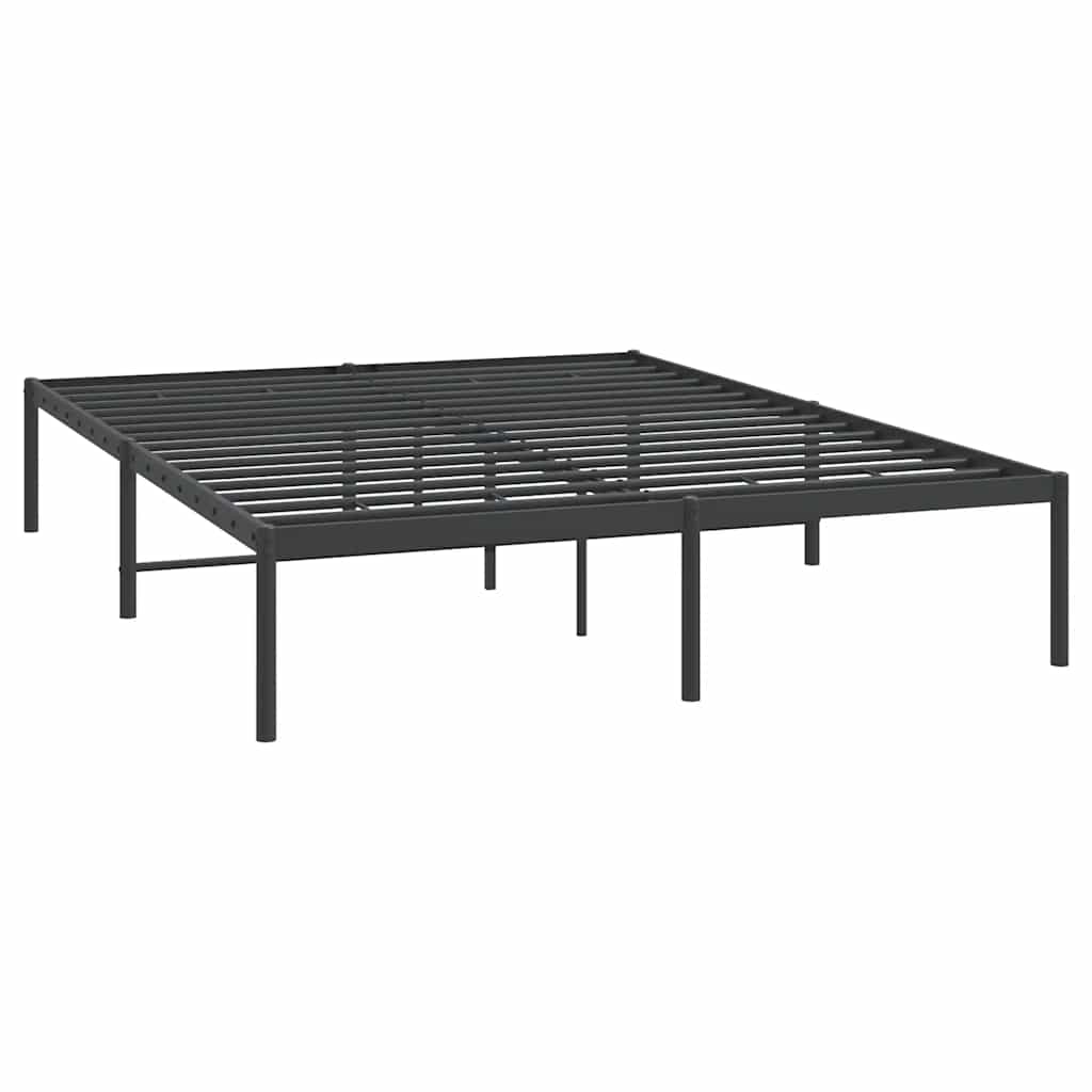 vidaXL Πλαίσιο Κρεβατιού Μαύρο 140 x 190 εκ. Μεταλλικό