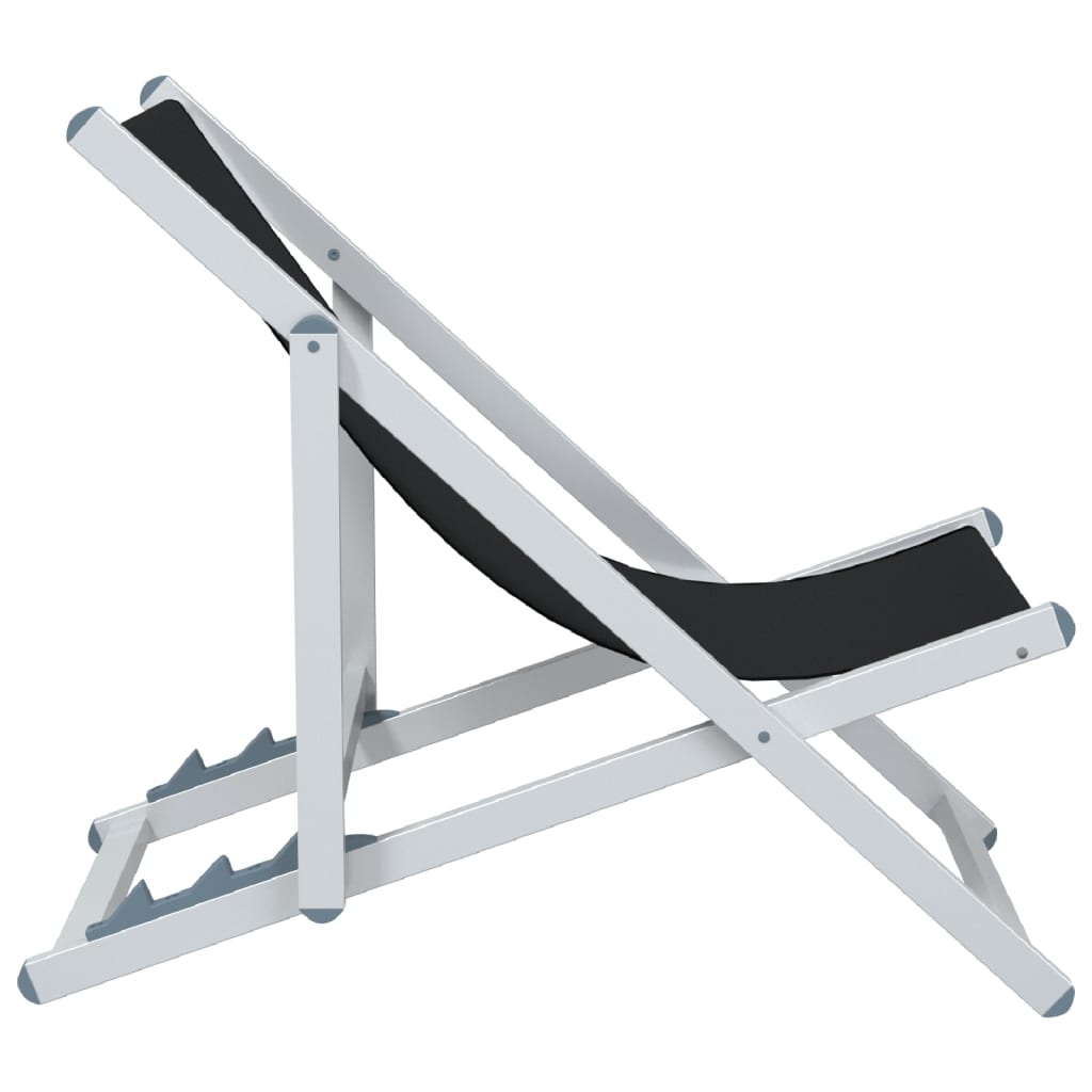 vidaXL Σεζλόνγκ Πτυσσόμενες 2 τεμ. Μαύρες από Αλουμίνιο και Textilene