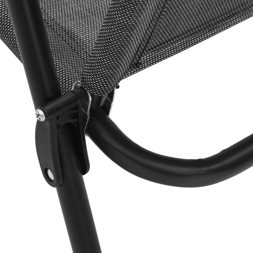 vidaXL Καρέκλες Κήπου Πτυσσόμενες 2 τεμ. Γκρι Μελανζέ Ατσάλι/Textilene