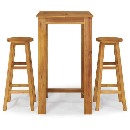 vidaXL Σετ Επίπλων Μπαρ Κήπου 3 Τεμαχίων από Μασίφ Ξύλο Ακακίας