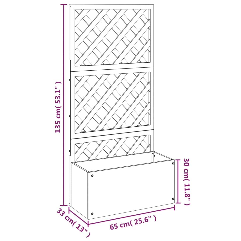 vidaXL Καφασωτά με Γλάστρα Καφέ 2 τεμ. 65 x 33x 135 εκ. από WPC