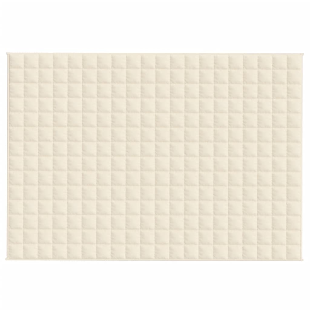 vidaXL Κουβέρτα Βαρύτητας Ανοιχτό Κρεμ 140 x 200 εκ. 10 κ. Υφασμάτινη