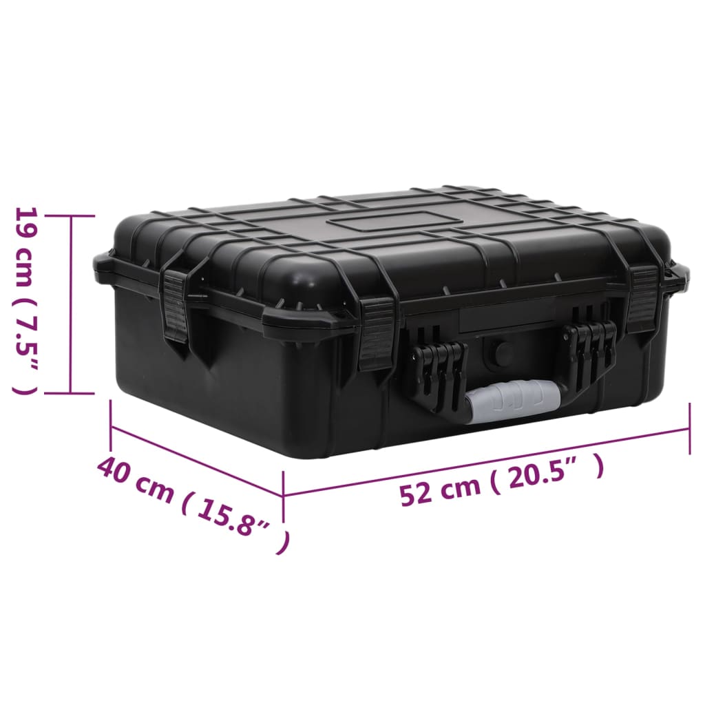 vidaXL Θήκη Πτήσης Φορητή Μαύρη 52 x 40 x 19 εκ. από Πολυπροπυλένιο