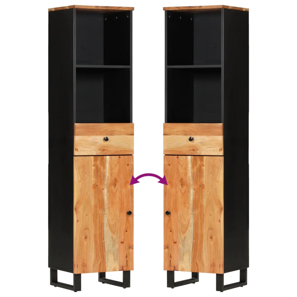 vidaXL Ντουλάπι Μπάνιου 38 x 33 x 160 εκ. από Μασίφ Ξύλο Ακακίας