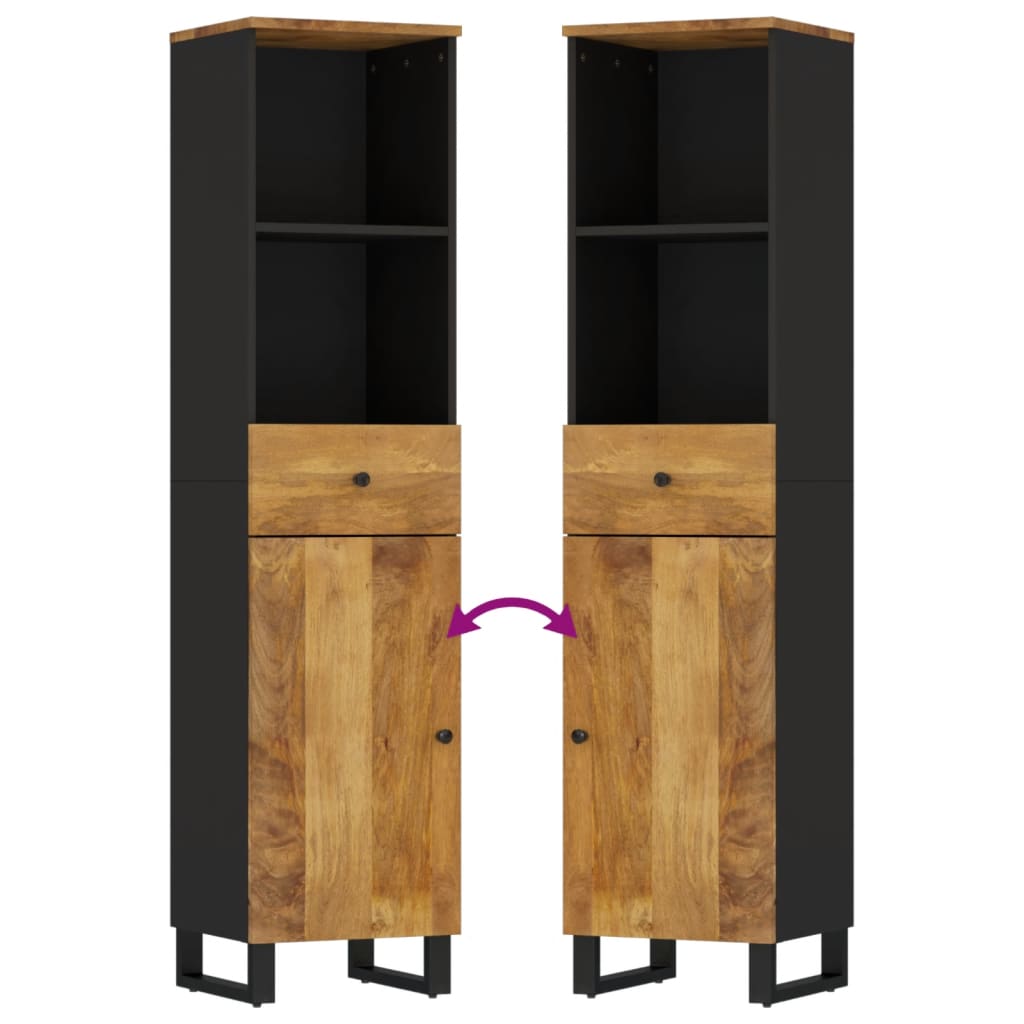 vidaXL Ντουλάπι Μπάνιου 38 x 33 x 160 εκ. από Μασίφ Ξύλο Μάνγκο