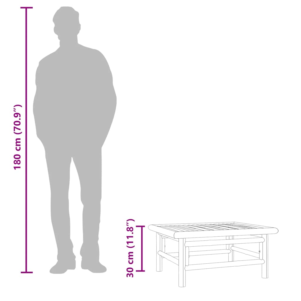vidaXL Τραπεζάκι Κήπου 65 x 55 x 30 εκ. από Μπαμπού