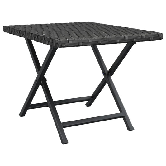 vidaXL Τραπέζι Πτυσσόμενο Μαύρο 45 x 35 x 32 εκ. από Συνθετικό Ρατάν