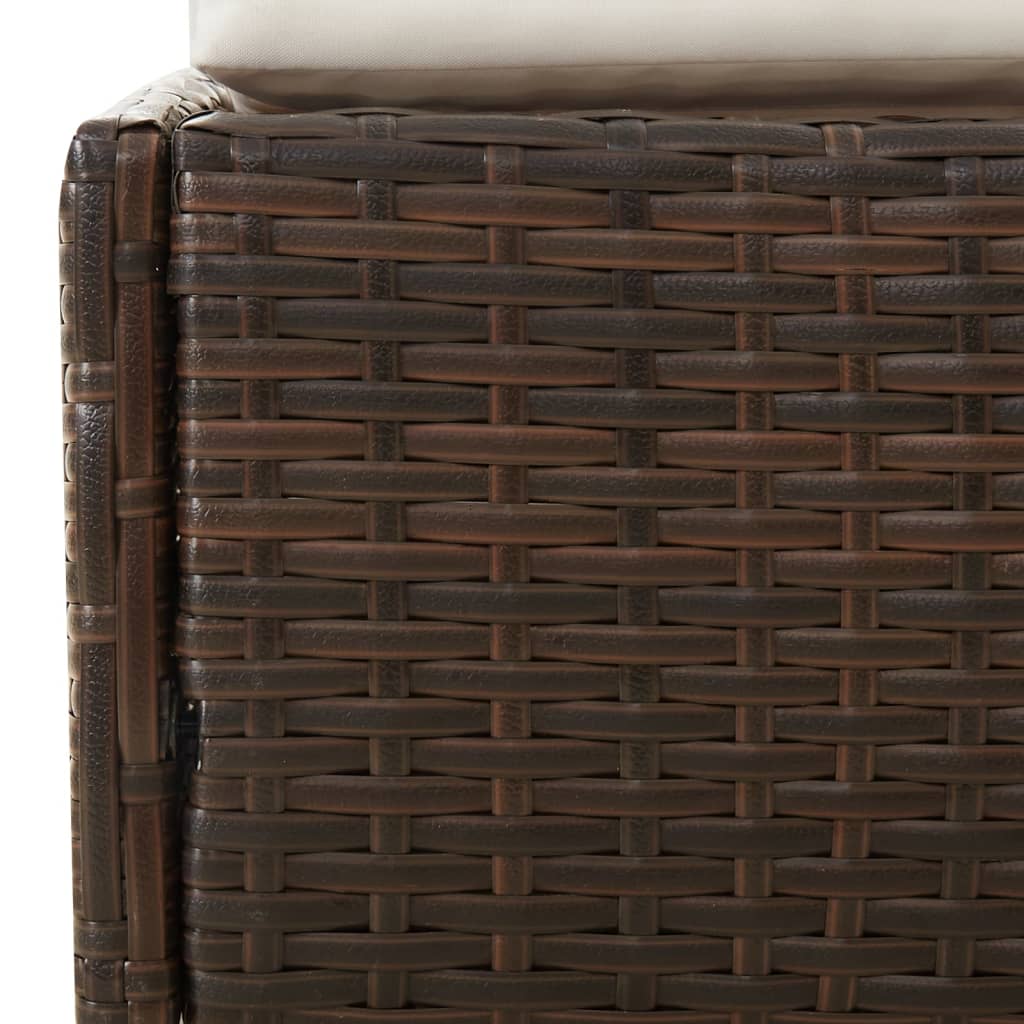 vidaXL Ξαπλώστρα με Πτυσσόμενη Οροφή Καφέ 200x114x128 εκ. Συνθ. Ρατάν