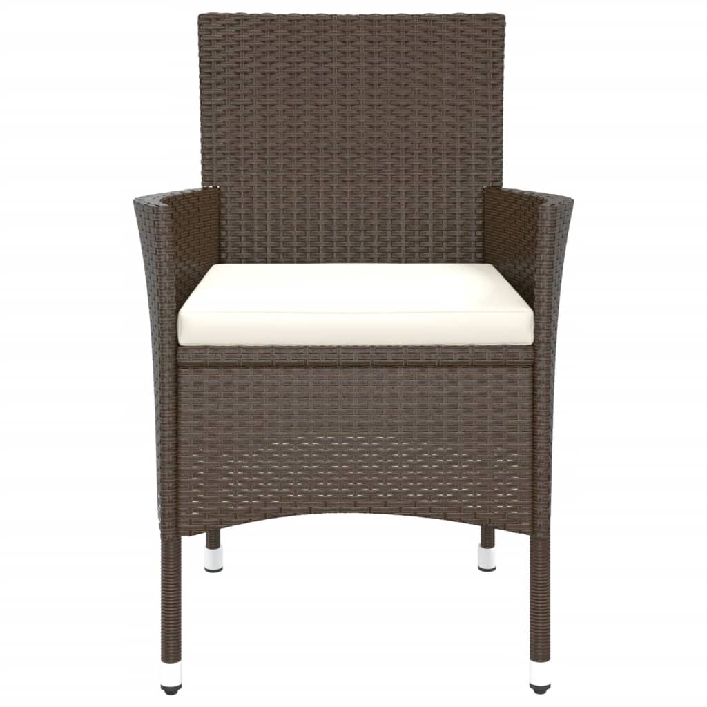 vidaXL Καρέκλες Κήπου με Μαξιλάρια 2 τεμ. Καφέ από Συνθετικό Ρατάν (μόνο για Ηνωμένο Βασίλειο/Ιρλανδία/Φινλανδία/Νορβηγία)