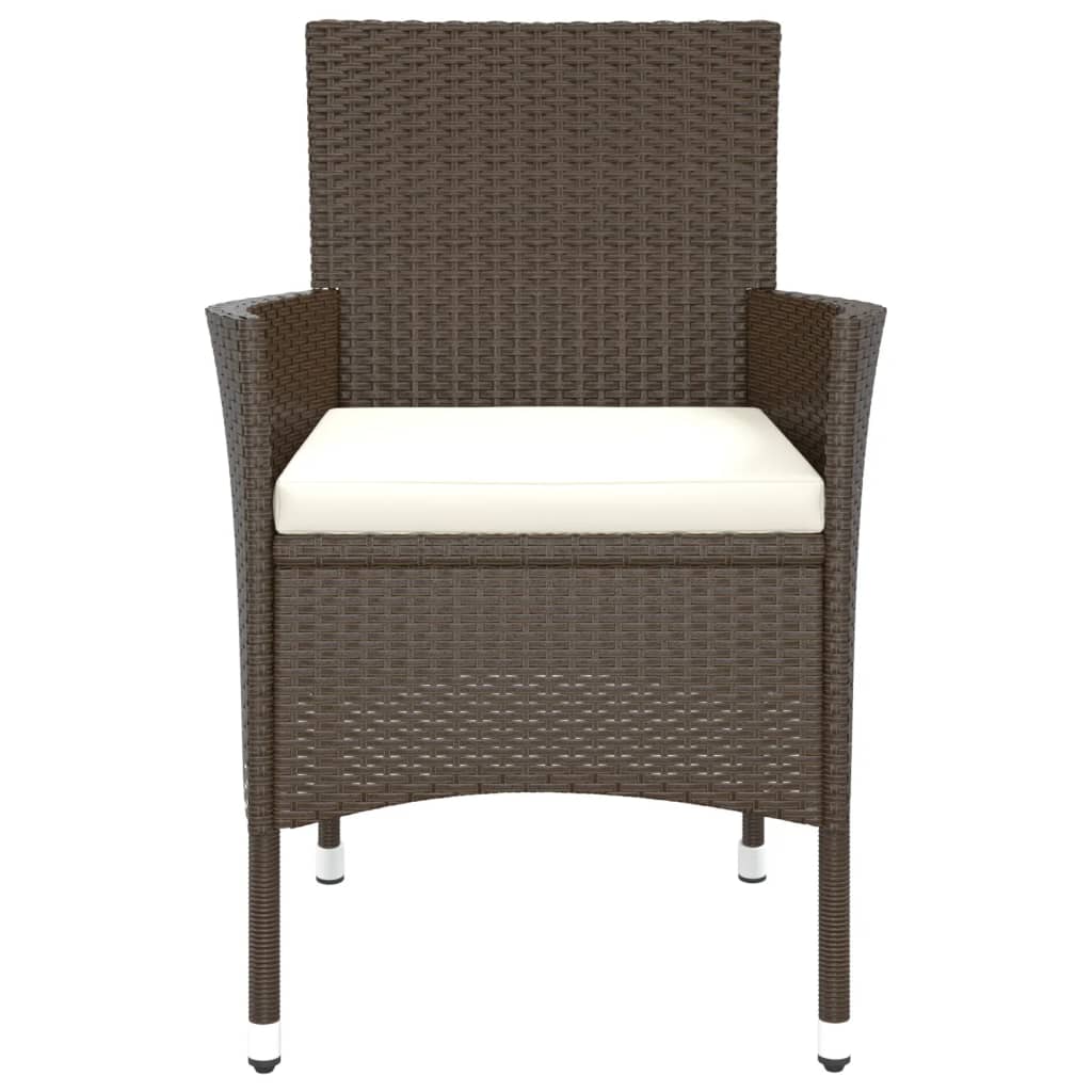 vidaXL Καρέκλες Κήπου με Μαξιλάρια 4 τεμ. Καφέ από Συνθετικό Ρατάν (μόνο για Ηνωμένο Βασίλειο/Ιρλανδία/Φινλανδία/Νορβηγία)