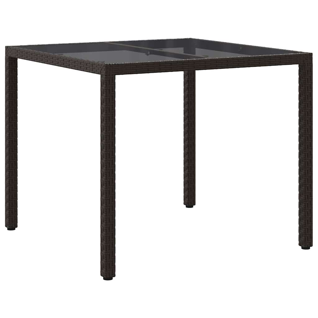vidaXL Τραπέζι Κήπου Καφέ 90 x 90 x 75 cm συνθετικό ρατάν
