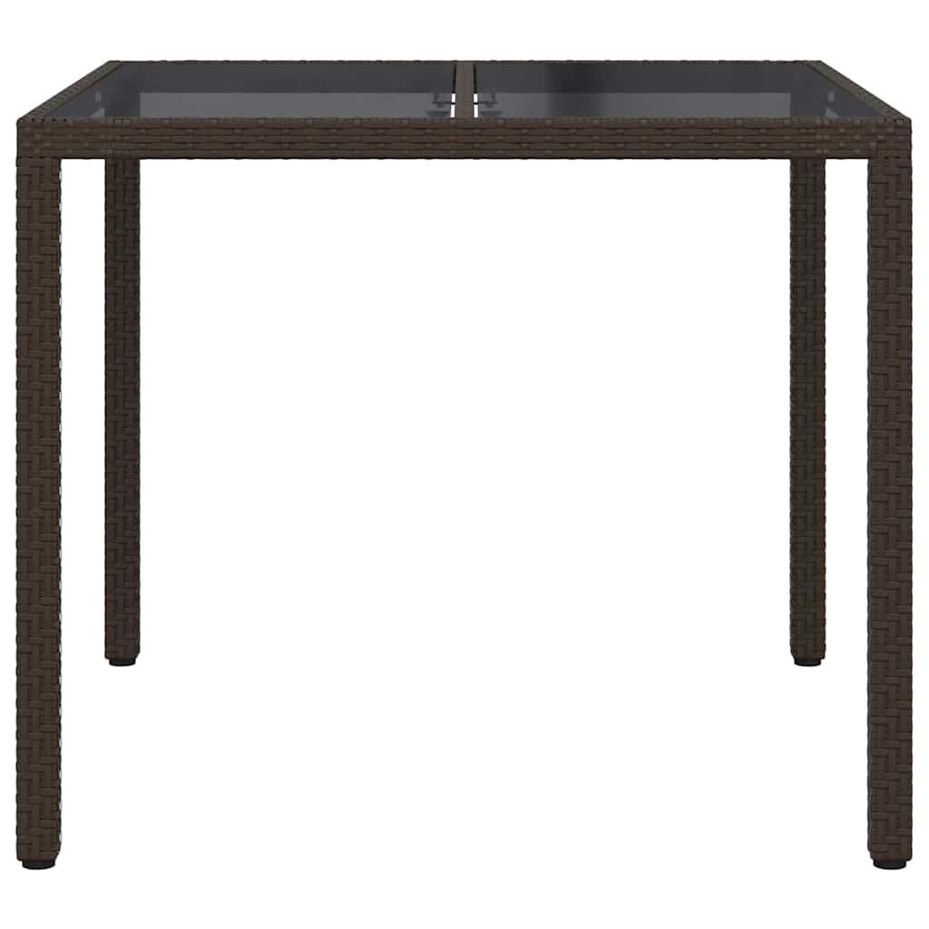 vidaXL Τραπέζι Κήπου Καφέ 90 x 90 x 75 cm συνθετικό ρατάν