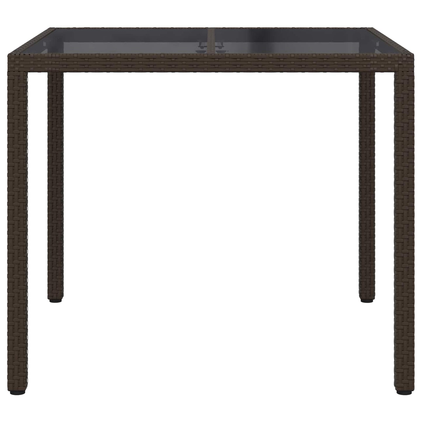 vidaXL Τραπέζι Κήπου Καφέ 90 x 90 x 75 cm συνθετικό ρατάν