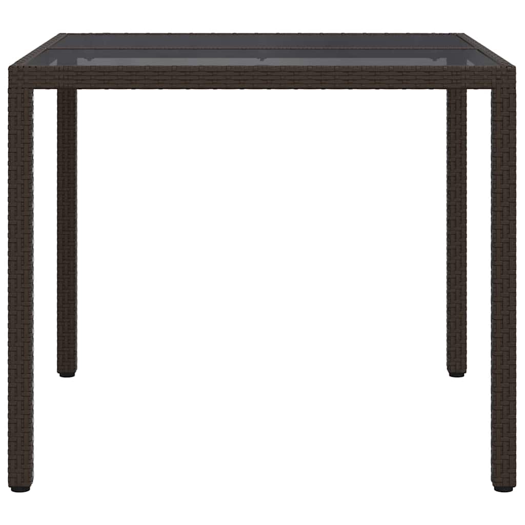 vidaXL Τραπέζι Κήπου Καφέ 90 x 90 x 75 cm συνθετικό ρατάν