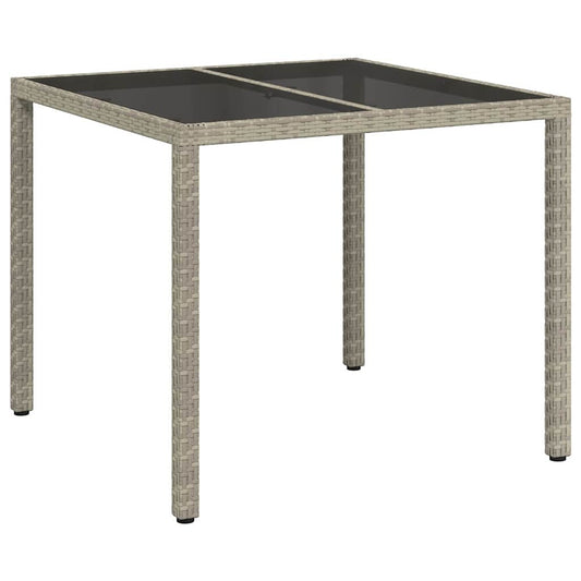 vidaXL Τραπέζι Κήπου Γκρι 90 x 90 x 75 cm συνθετικό ρατάν