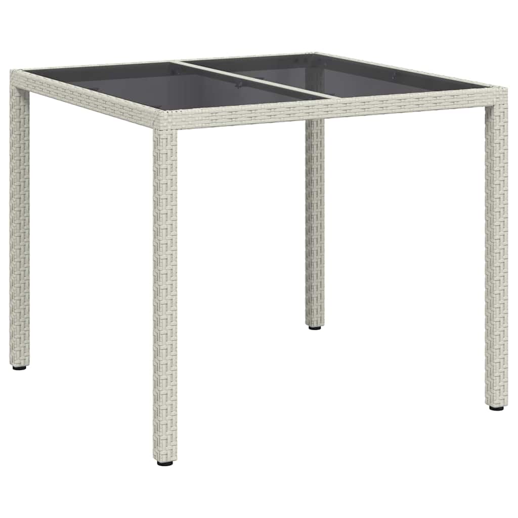 vidaXL Τραπέζι Κήπου Λευκό 90 x 90 x 75 cm συνθετικό ρατάν