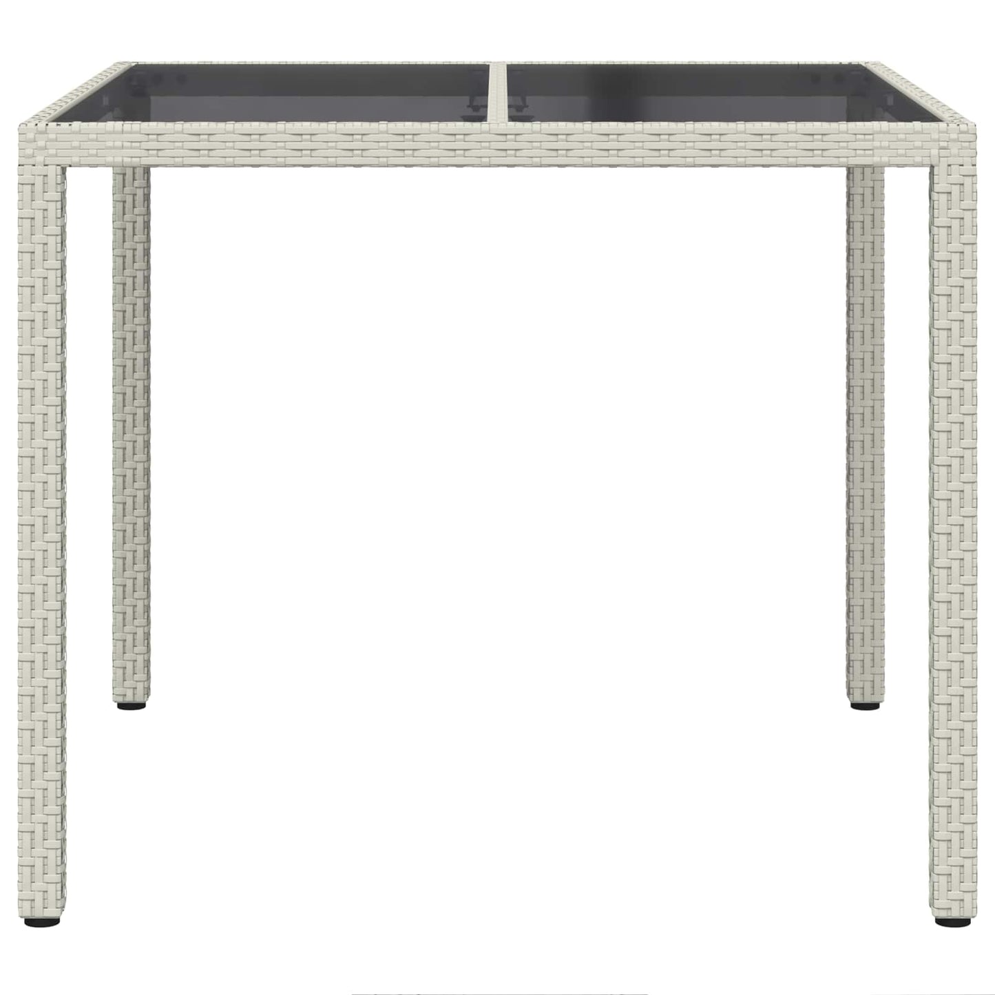 vidaXL Τραπέζι Κήπου Λευκό 90 x 90 x 75 cm συνθετικό ρατάν