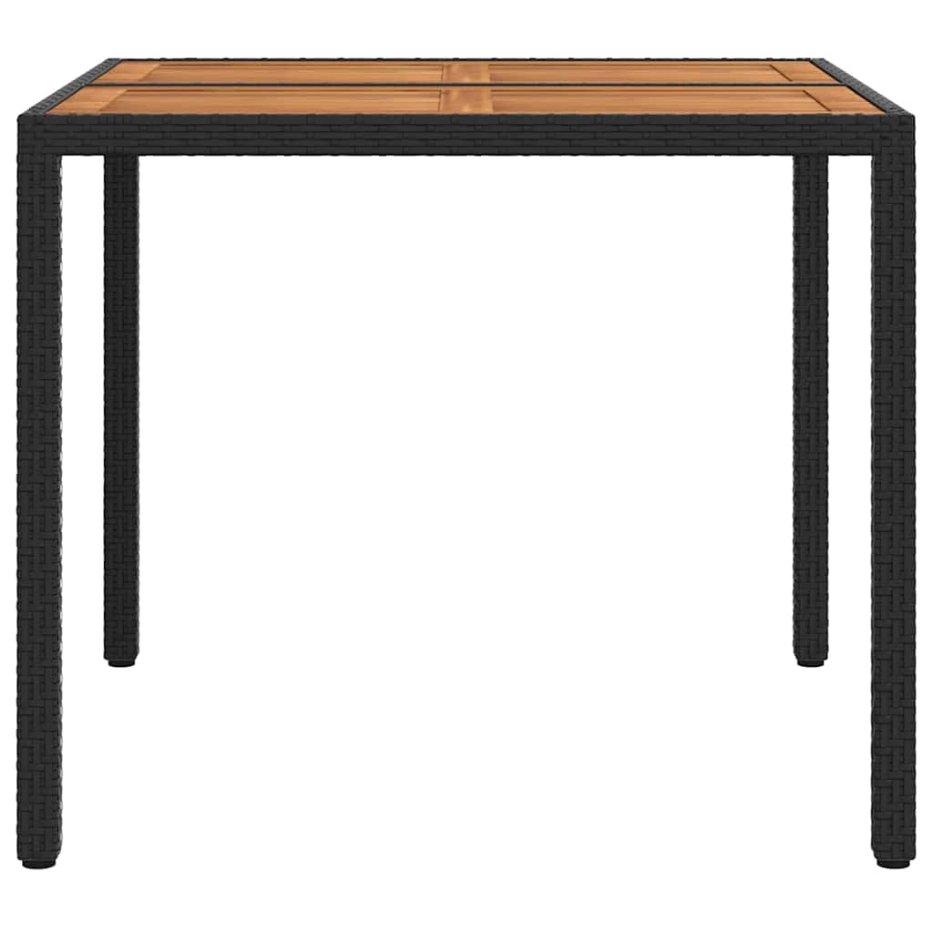 vidaXL Τραπέζι Κήπου Μαύρο 90 x 90 x 75 cm συνθετικό ρατάν