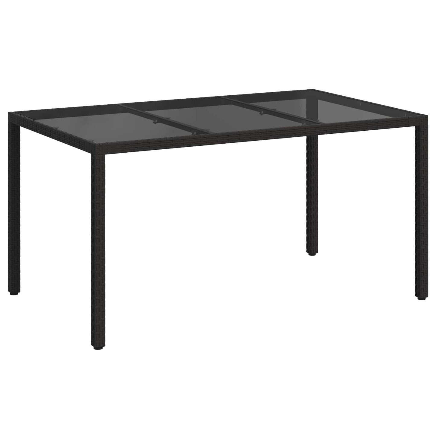 vidaXL Τραπέζι Κήπου Μαύρο 150 x 90 x 75 cm συνθετικό ρατάν