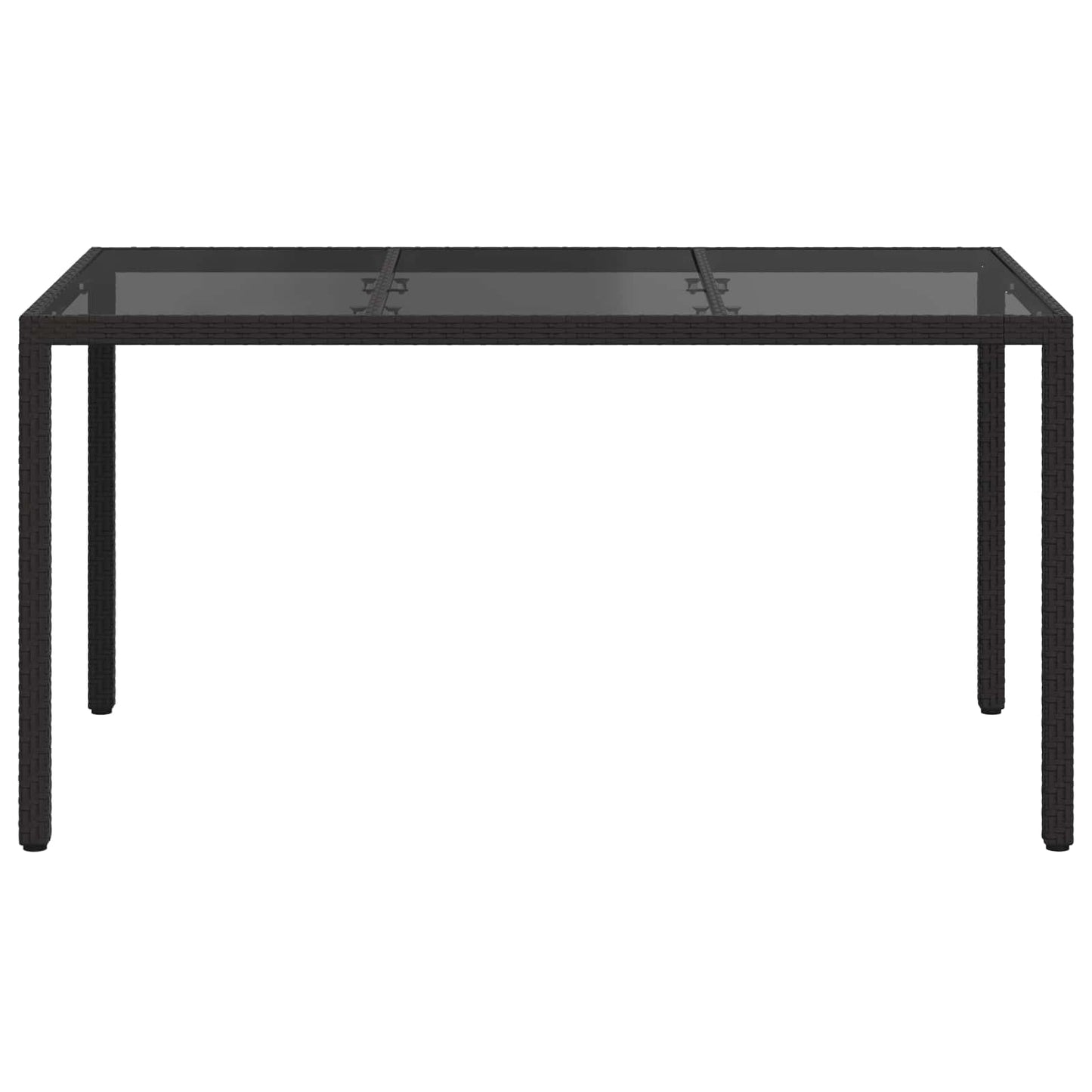 vidaXL Τραπέζι Κήπου Μαύρο 150 x 90 x 75 cm συνθετικό ρατάν