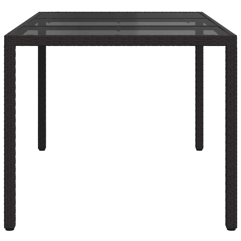 vidaXL Τραπέζι Κήπου Μαύρο 150 x 90 x 75 cm συνθετικό ρατάν