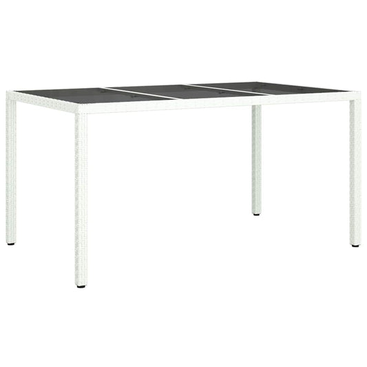vidaXL Τραπέζι Κήπου για Φαγητό Λευκό 150 x 90 x 75 cm Πολυ ράταν
