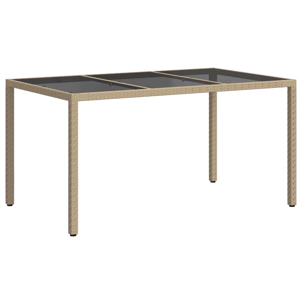vidaXL Τραπέζι Κήπου Μπεζ 150 x 90 x 75 cm συνθετικό ρατάν