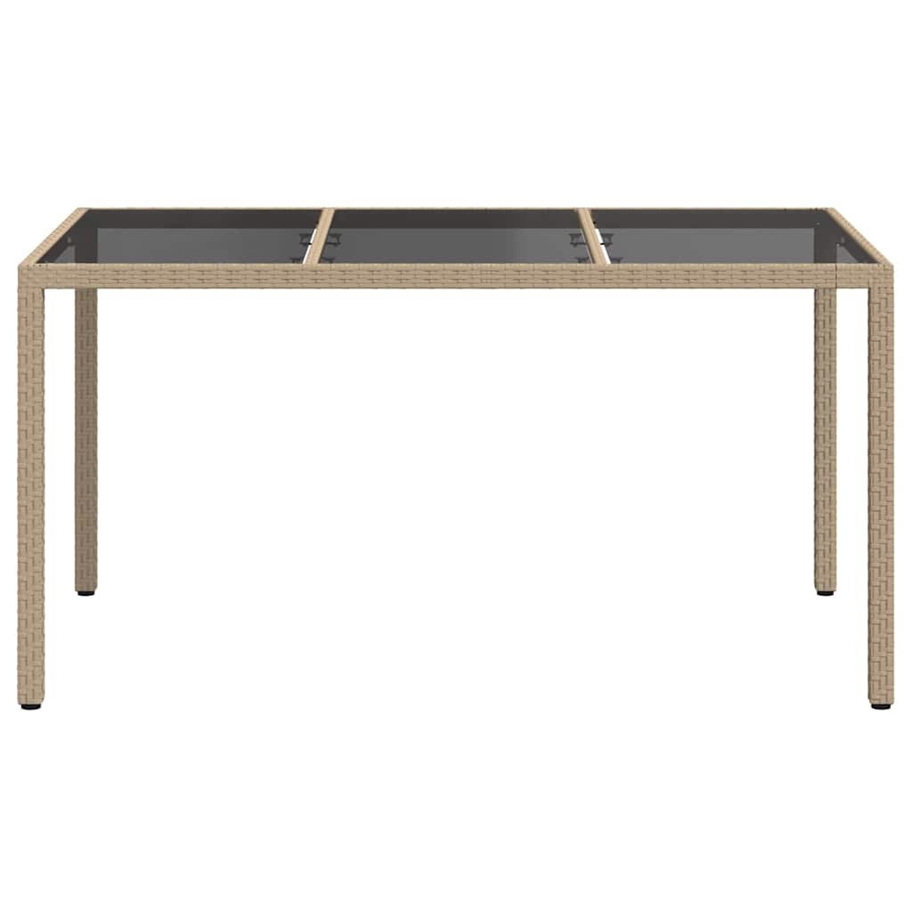 vidaXL Τραπέζι Κήπου Μπεζ 150 x 90 x 75 cm συνθετικό ρατάν