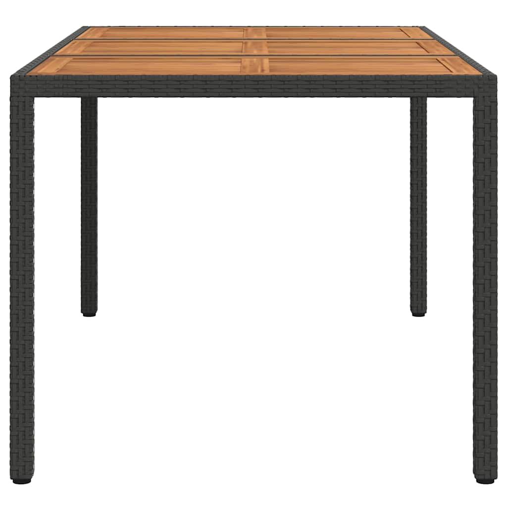 vidaXL Τραπέζι Κήπου Μαύρο 150 x 90 x 75 cm συνθετικό ρατάν