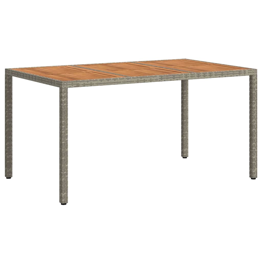 vidaXL Τραπέζι Κήπου Γκρι 150 x 90 x 75 cm συνθετικό ρατάν