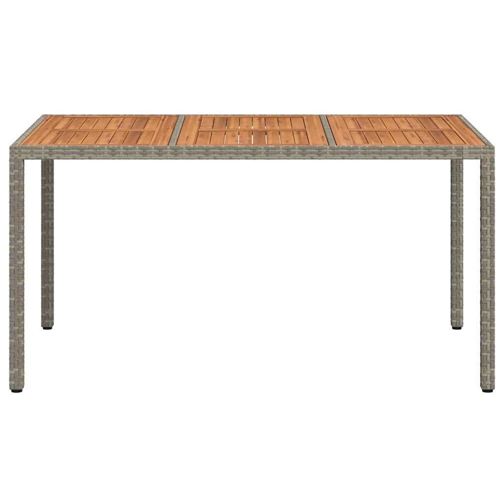 vidaXL Τραπέζι Κήπου Γκρι 150 x 90 x 75 cm συνθετικό ρατάν