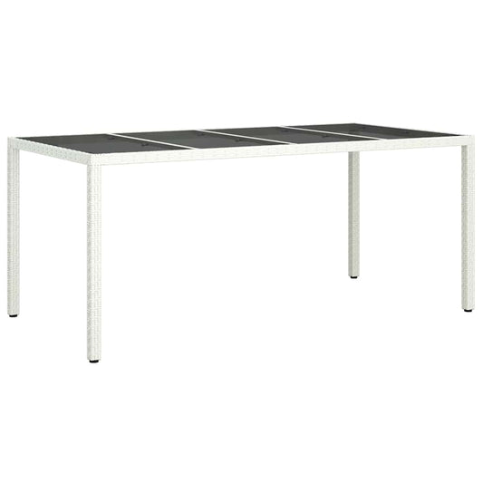 vidaXL Τραπέζι Κήπου για Φαγητό Λευκό 190 x 90 x 75 cm Πολυ ράταν