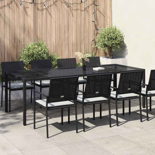 vidaXL Τραπέζι Κήπου Ακατέργαστο Μαύρο 250 x 100 x 75 cm