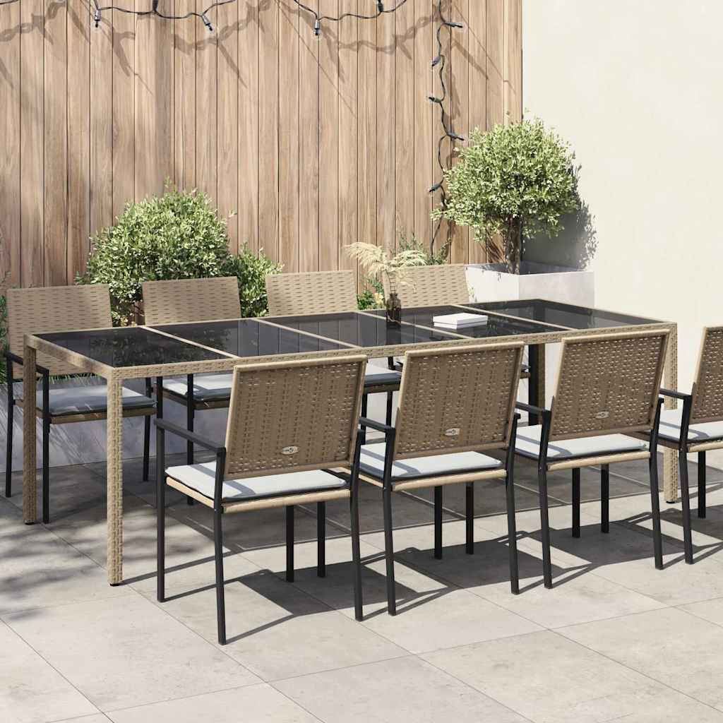 vidaXL Τραπέζι Κήπου Μπεζ 250 x 100 x 75 cm συνθετικό ρατάν