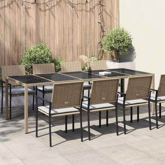 vidaXL Τραπέζι Κήπου Μπεζ 250 x 100 x 75 cm συνθετικό ρατάν