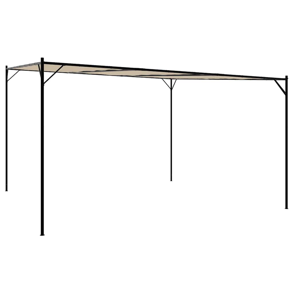 vidaXL Κιόσκι Μπεζ 4x4 μ. 180 γρ/μ² από Ύφασμα και Ατσάλι
