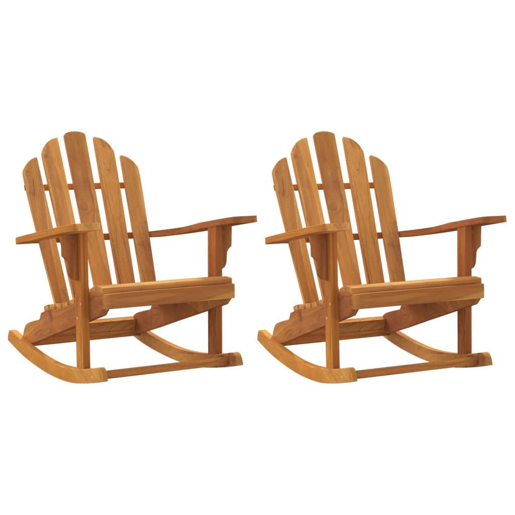 vidaXL Καρέκλες Κουνιστές Adirondack 2τεμ 79x100x103εκ Μασίφ Ξύλο Teak