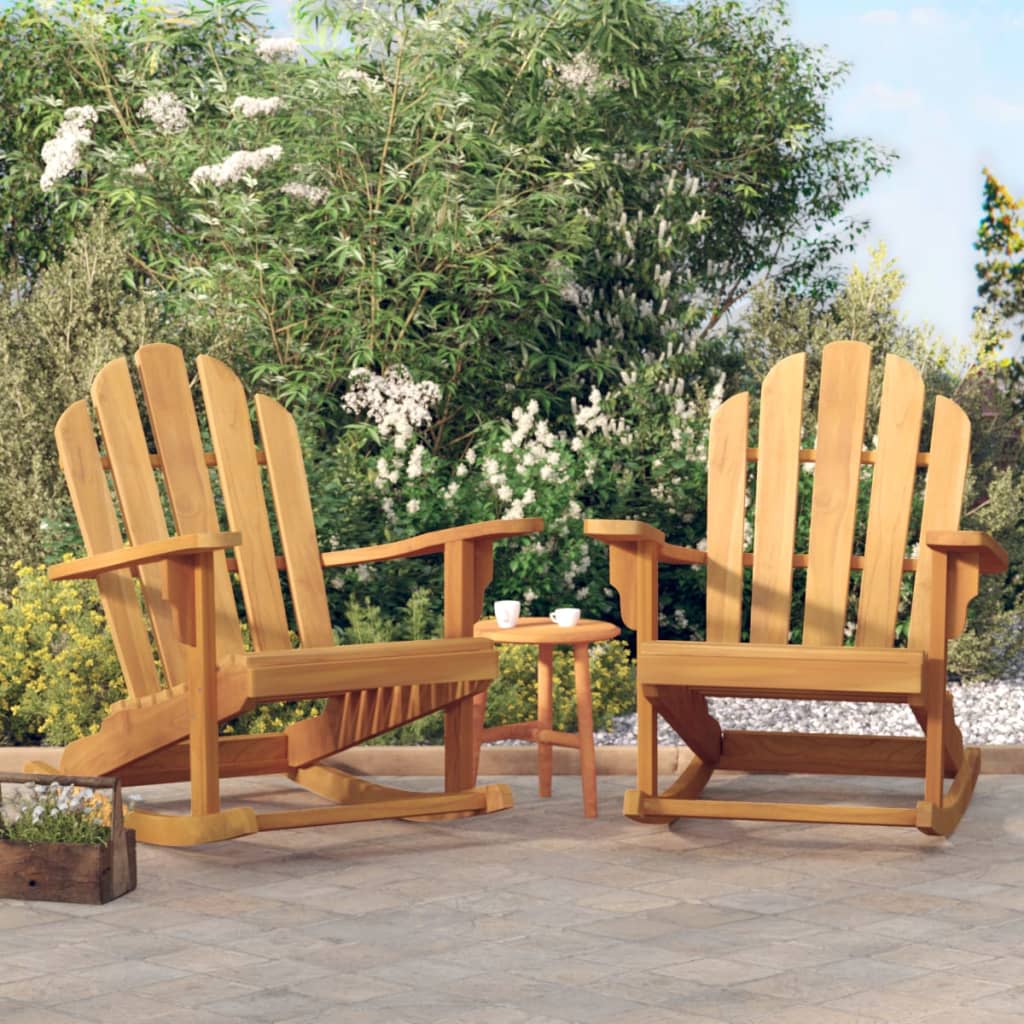 vidaXL Καρέκλες Κουνιστές Adirondack 2τεμ 79x100x103εκ Μασίφ Ξύλο Teak