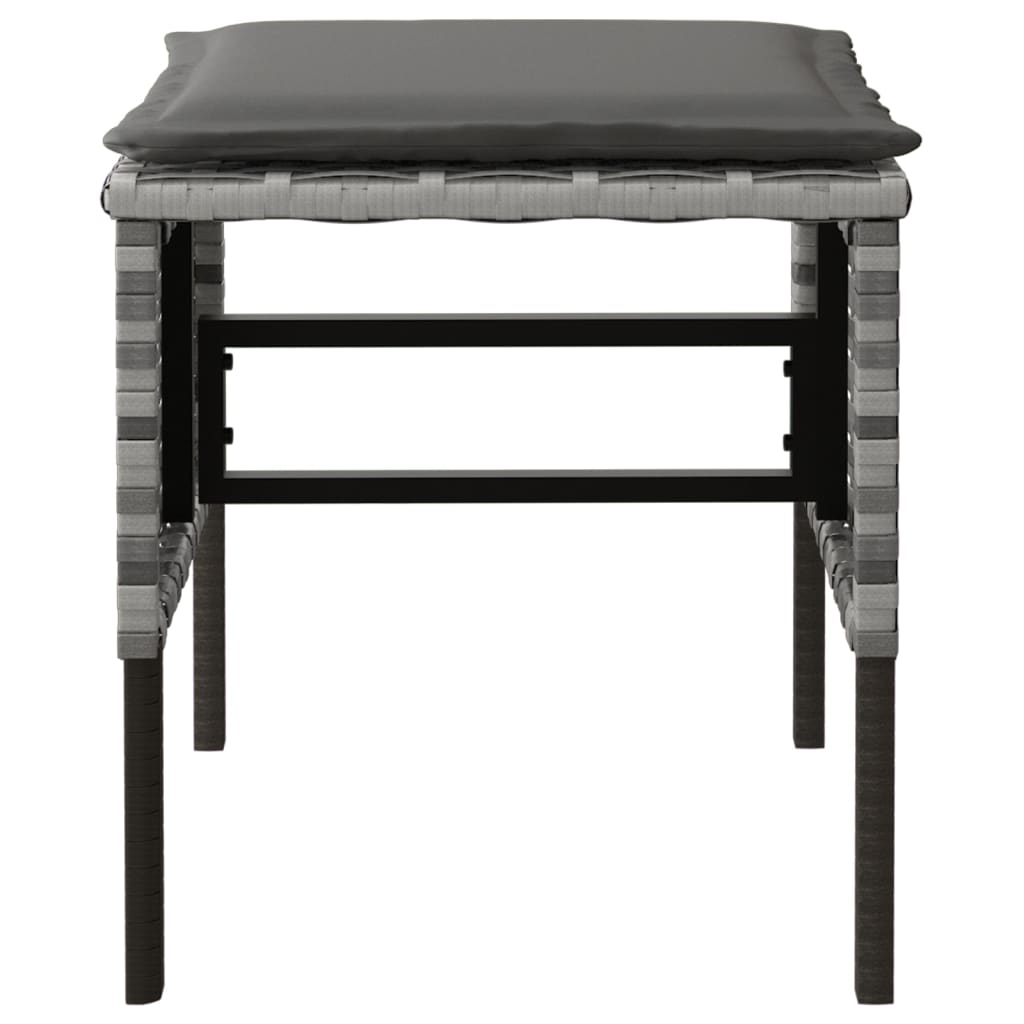 vidaXL Υποπόδια Κήπου 4 τεμ. Γκρι από Συνθετικό Ρατάν με Μαξιλάρια