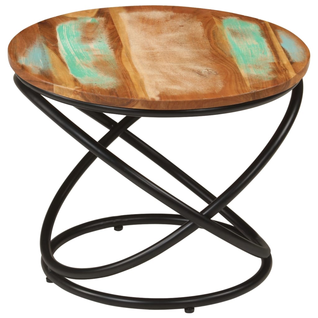 vidaXL Τραπεζάκι Σαλονιού Ø50x40 εκ. Μασίφ Ανακυκλωμένο Ξύλο & Ατσάλι