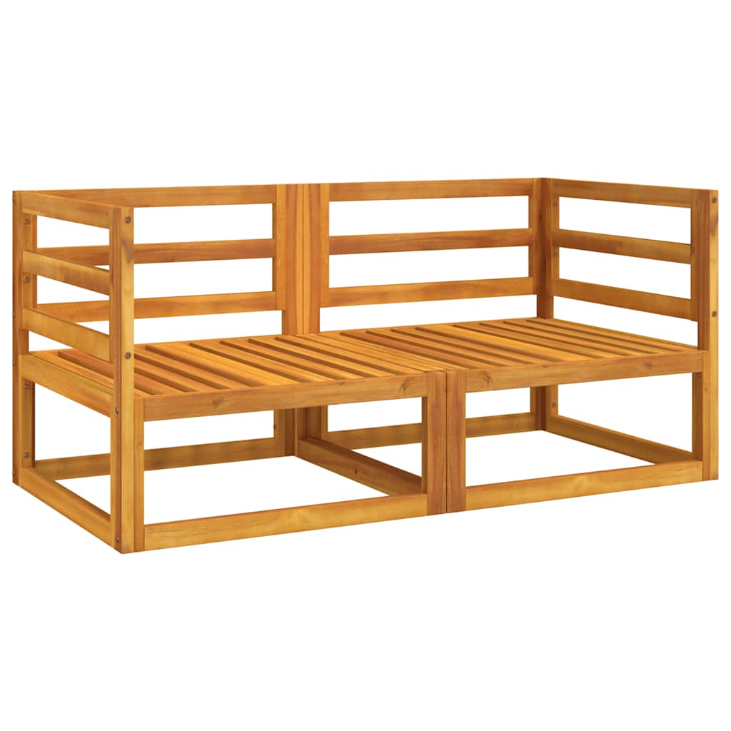 vidaXL Γωνιακοί Καναπέδες 2 τεμ. Μασίφ Ακακία με Taupe Μαξιλάρια